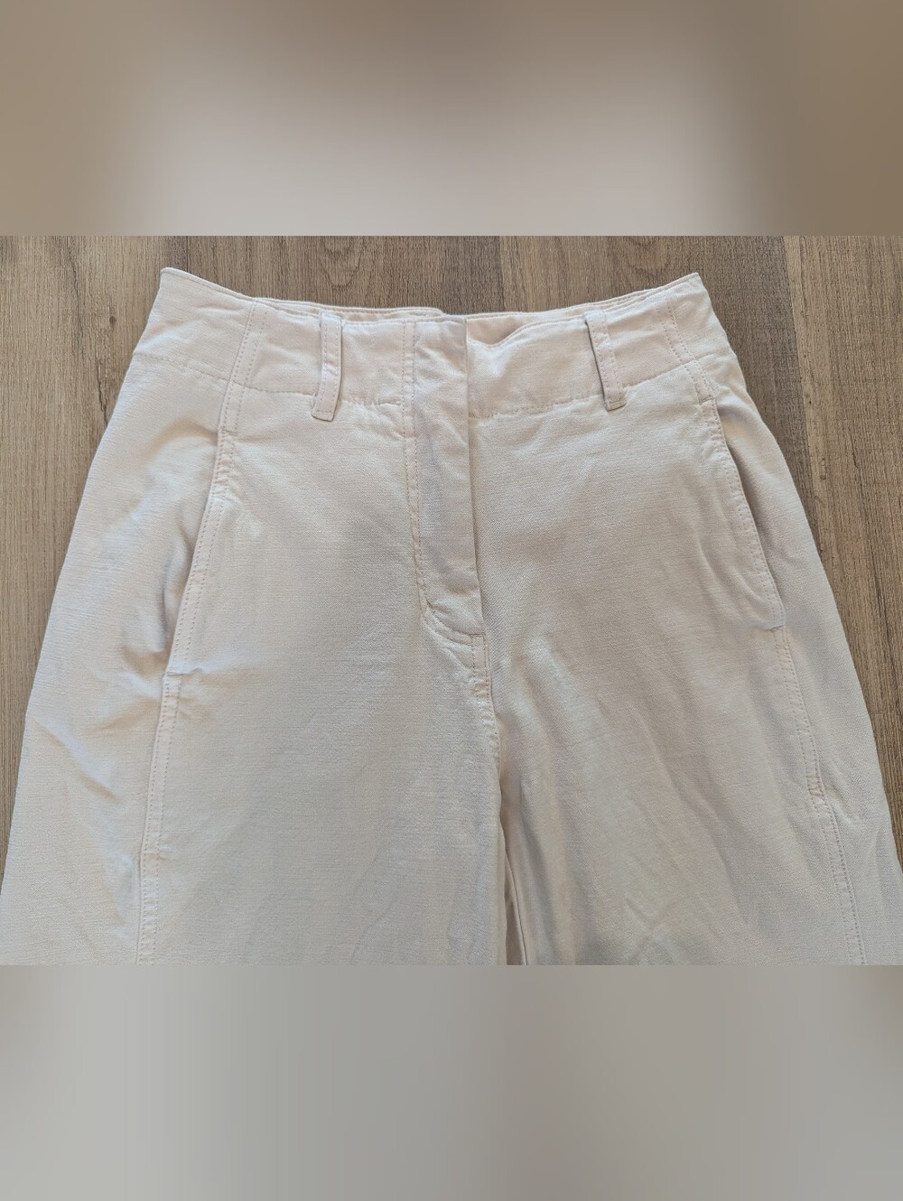 Aritzia Wilfred Free Cream straight leg mid-rise Pants - Picture 3 of 9